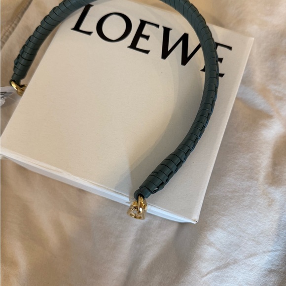 Loewe Green Braided Bag Strap with Gold Clasps - Picture 6 of 6